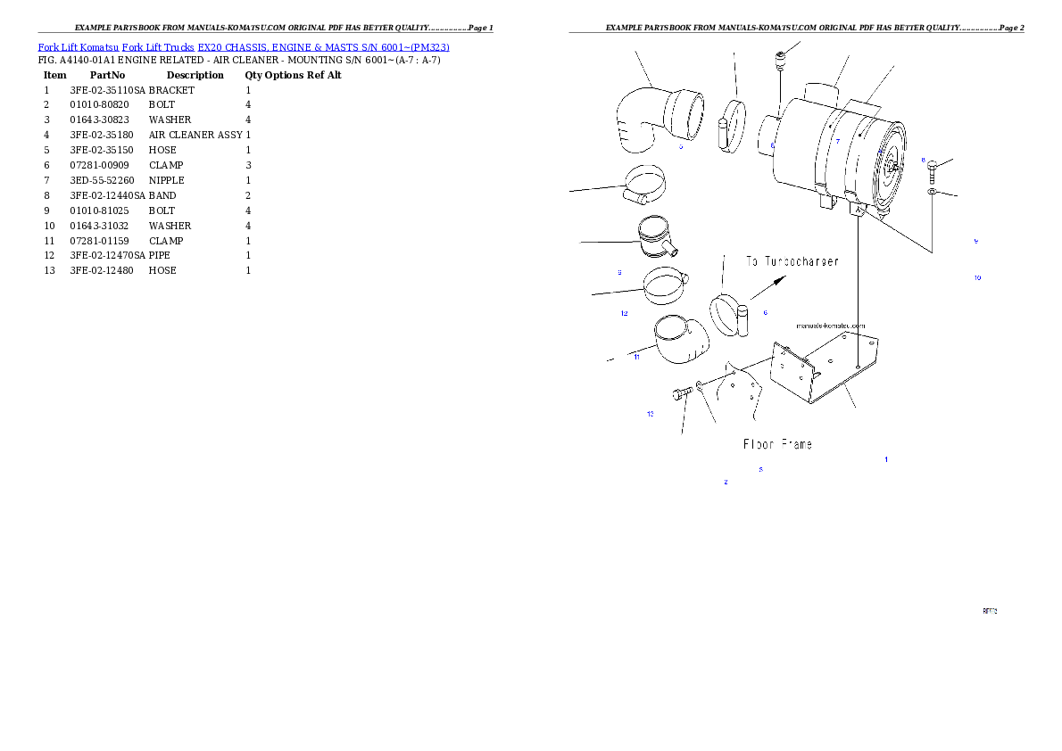 Protected: EX20 CHASSIS, ENGINE & MASTS S/N 6001~ Partsbook