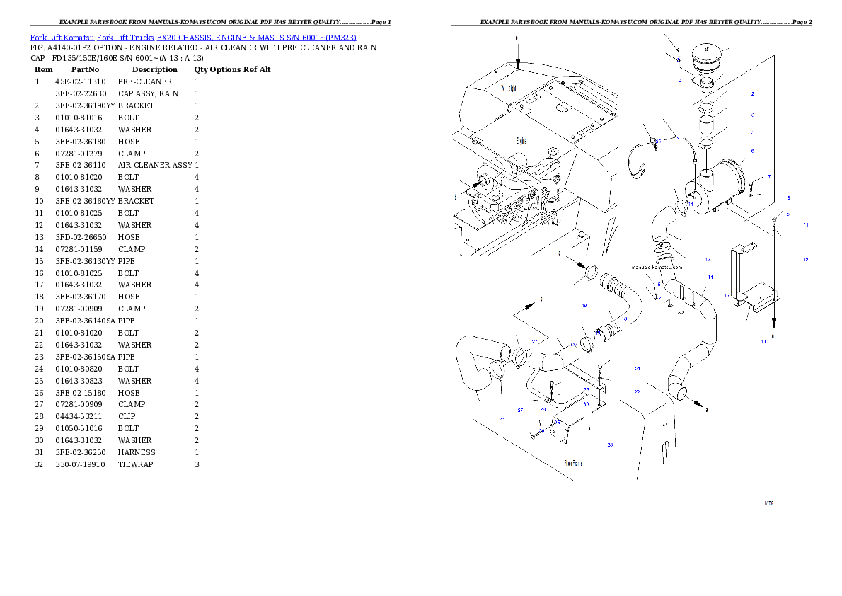 Protected: EX20 CHASSIS, ENGINE & MASTS S/N 6001~ Partsbook