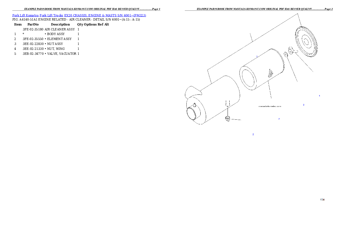 Protected: EX20 CHASSIS, ENGINE & MASTS S/N 6001~ Partsbook