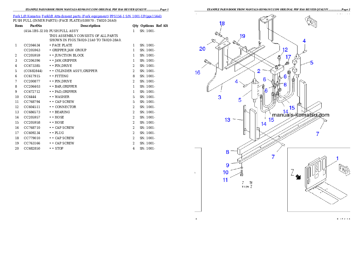 Protected: PPS156-1 S/N 1001-UP Partsbook
