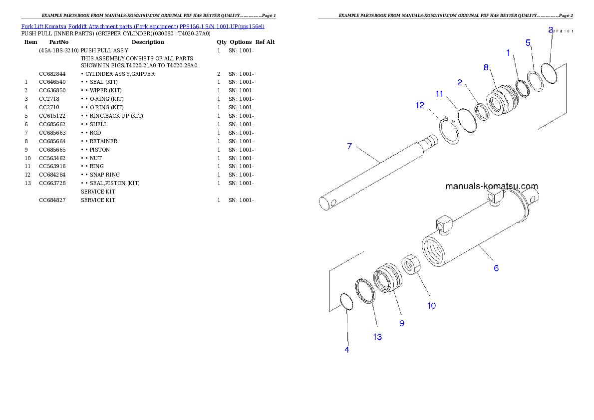 Protected: PPS156-1 S/N 1001-UP Partsbook