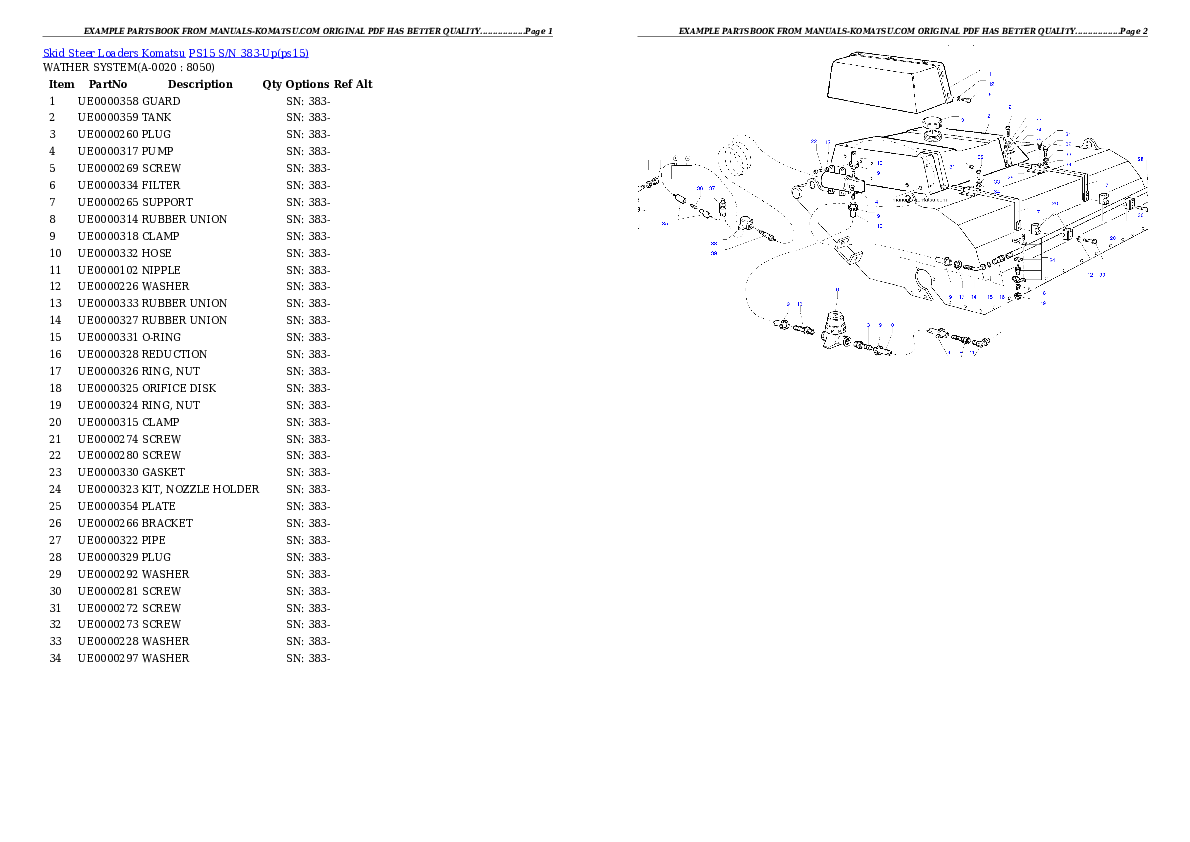 PS15 S/N 383-Up Partsbook