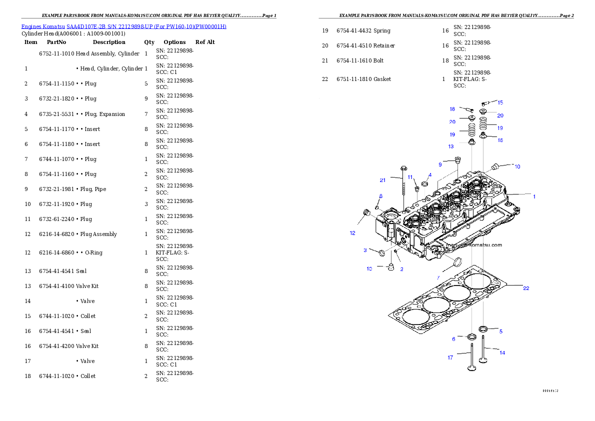 Protected: SAA4D107E-2B S/N 22129898-UP (For PW160-10) Partsbook