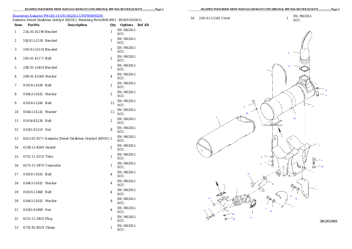 Protected: PW160-10 S/N H62051-UP Partsbook