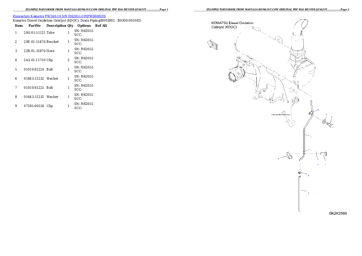 Protected: PW160-10 S/N H62051-UP Partsbook