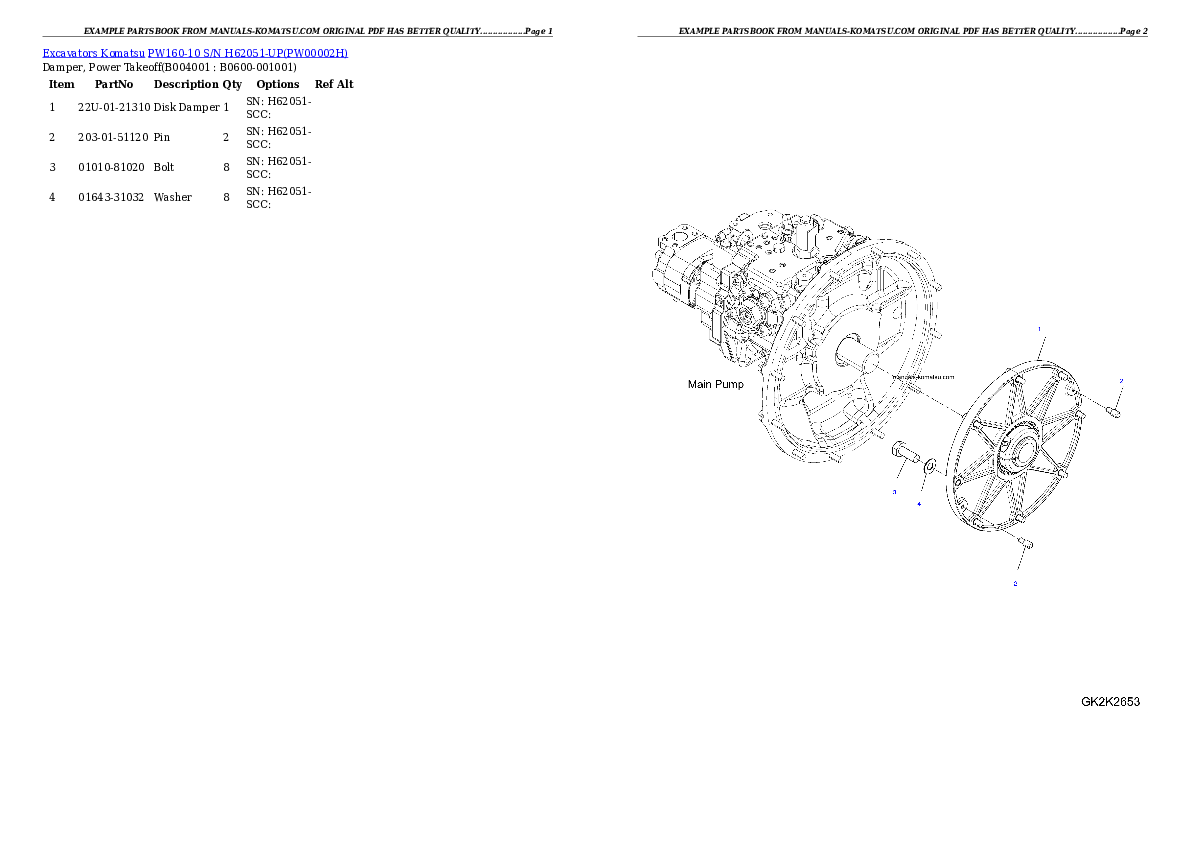 Protected: PW160-10 S/N H62051-UP Partsbook