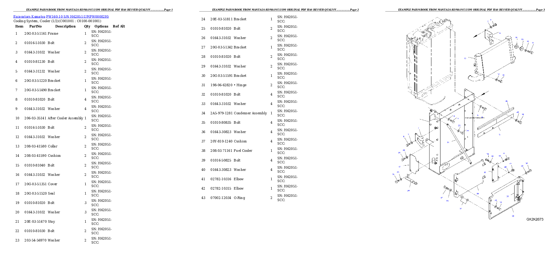 Protected: PW160-10 S/N H62051-UP Partsbook