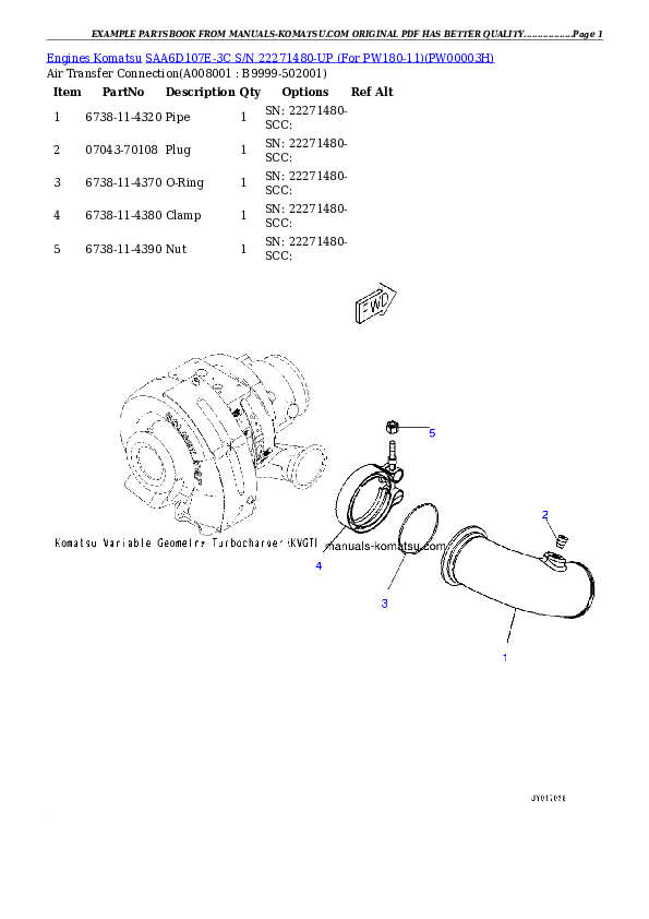 Protected: SAA6D107E-3C S/N 22271480-UP (For PW180-11) Partsbook