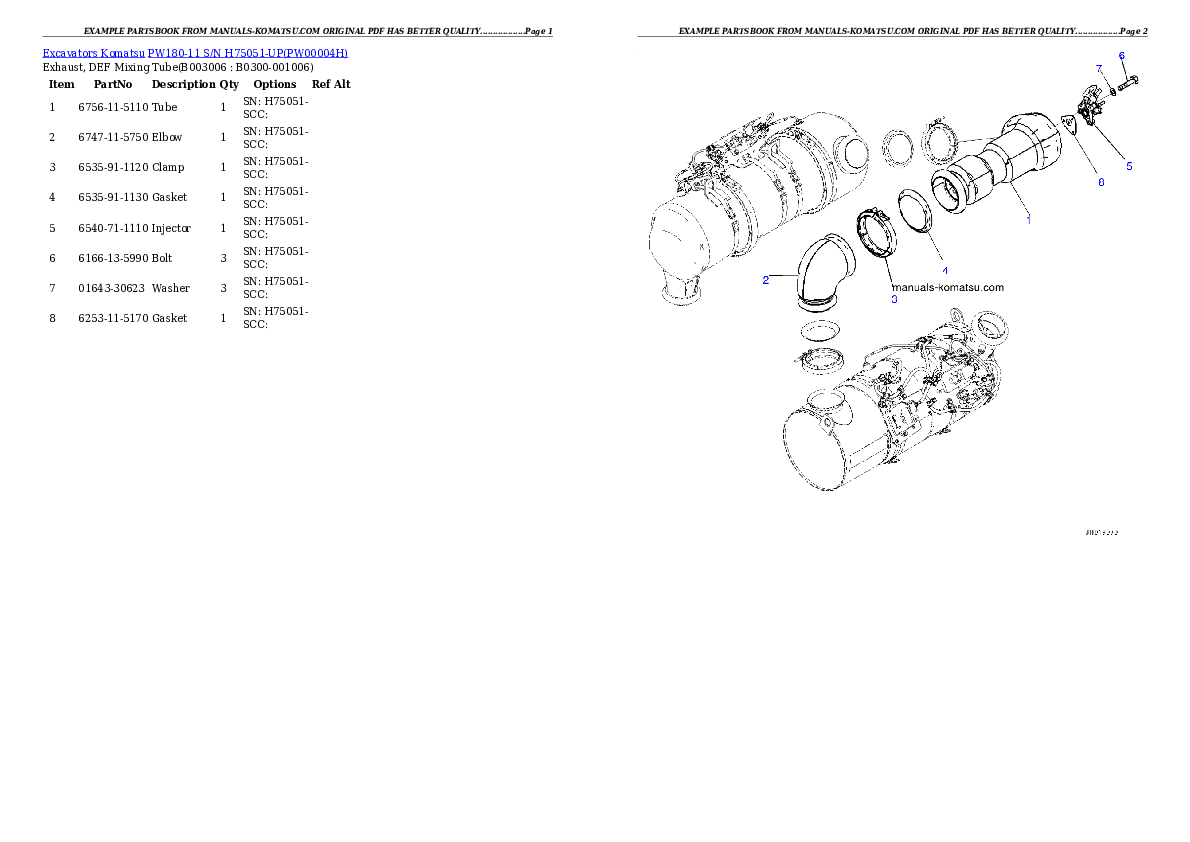 Protected: PW180-11 S/N H75051-UP Partsbook