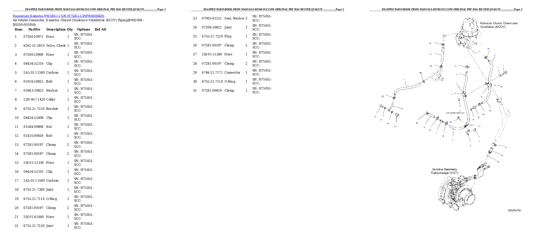 Protected: PW180-11 S/N H75051-UP Partsbook