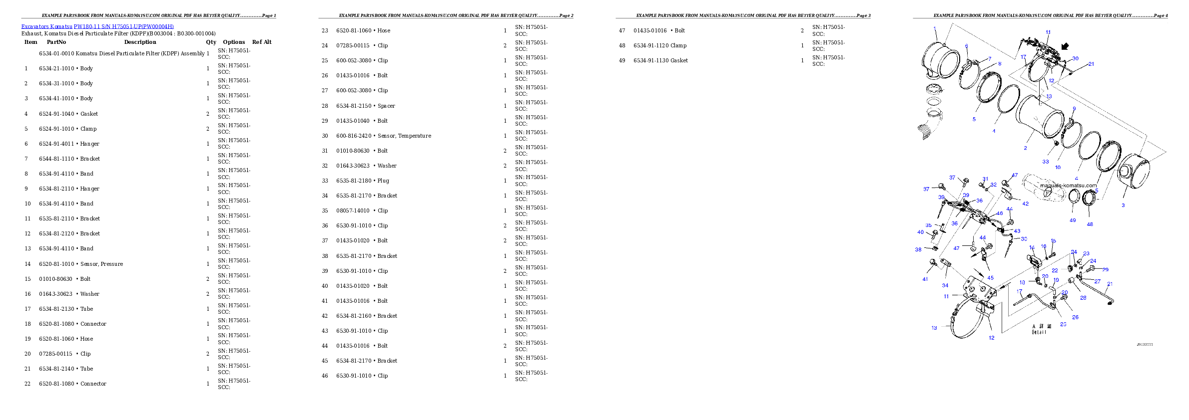 Protected: PW180-11 S/N H75051-UP Partsbook