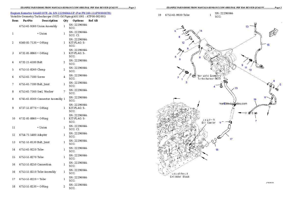 Protected: SAA4D107E-3A S/N 22296044-UP (For PW160-11) Partsbook
