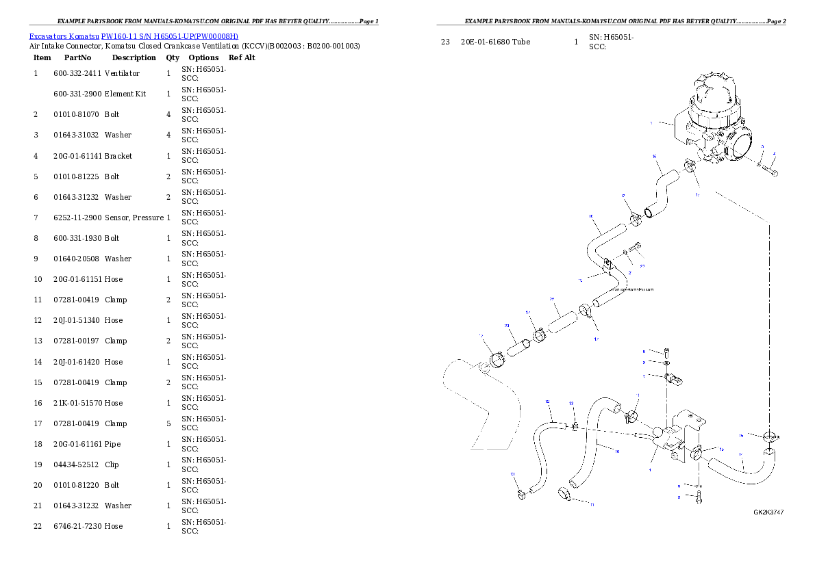 Protected: PW160-11 S/N H65051-UP Partsbook