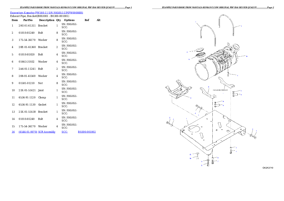 Protected: PW160-11 S/N H65051-UP Partsbook