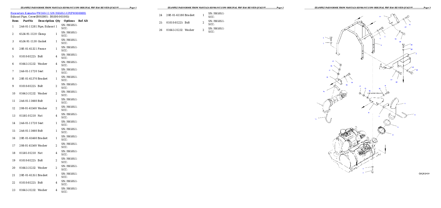 Protected: PW160-11 S/N H65051-UP Partsbook