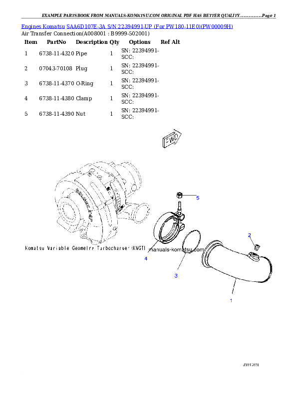 Protected: SAA6D107E-3A S/N 26606389-UP (For PC240LC-11) Partsbook