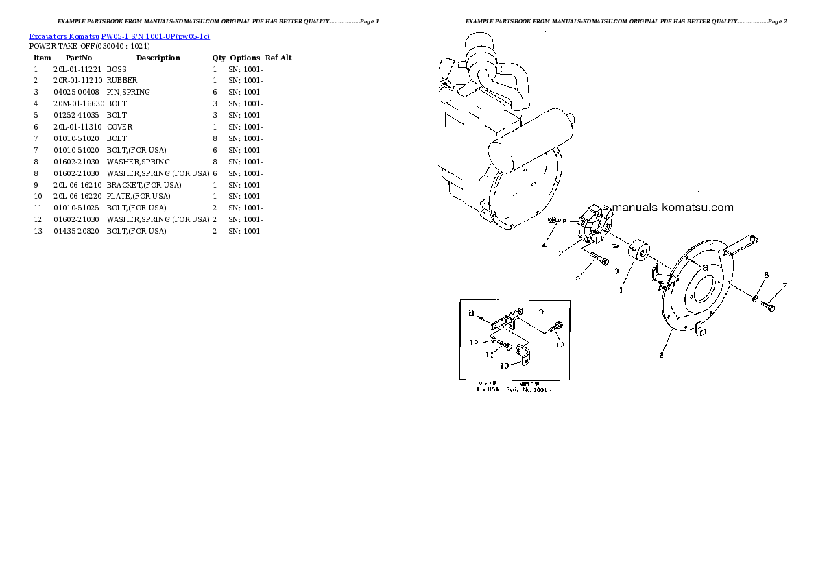 Protected: PW05-1 S/N 1001-UP Partsbook