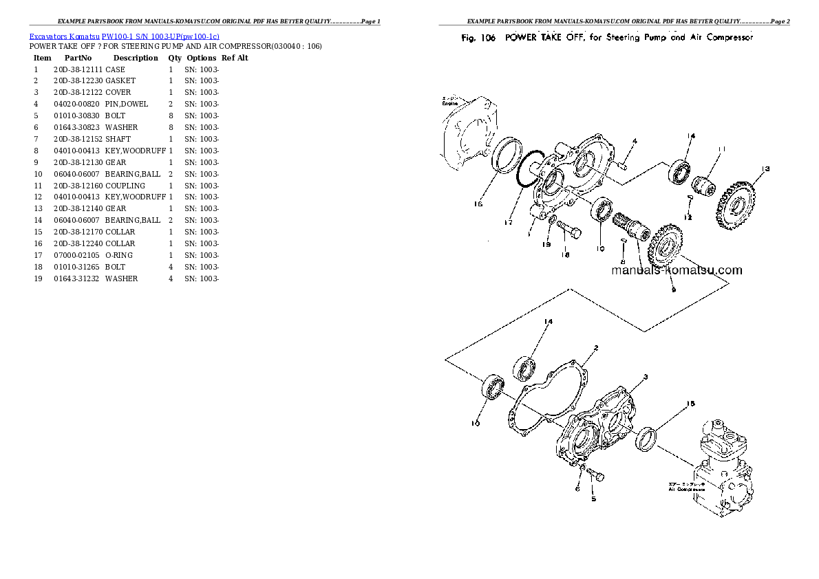 Protected: PW100-1 S/N 1003-UP Partsbook