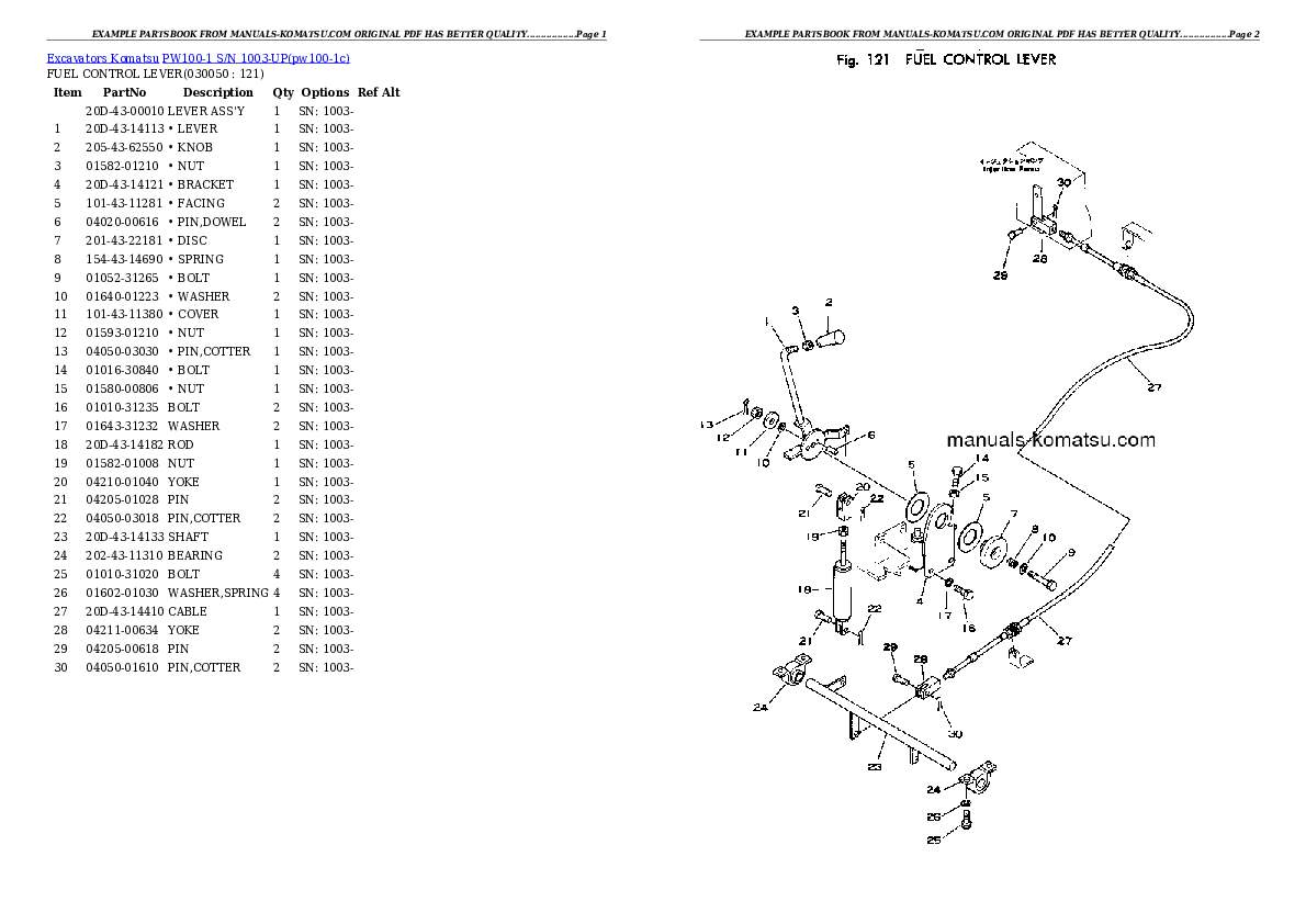 Protected: PW100-1 S/N 1003-UP Partsbook