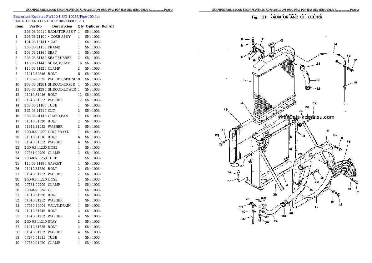 Protected: PW100-1 S/N 1003-UP Partsbook
