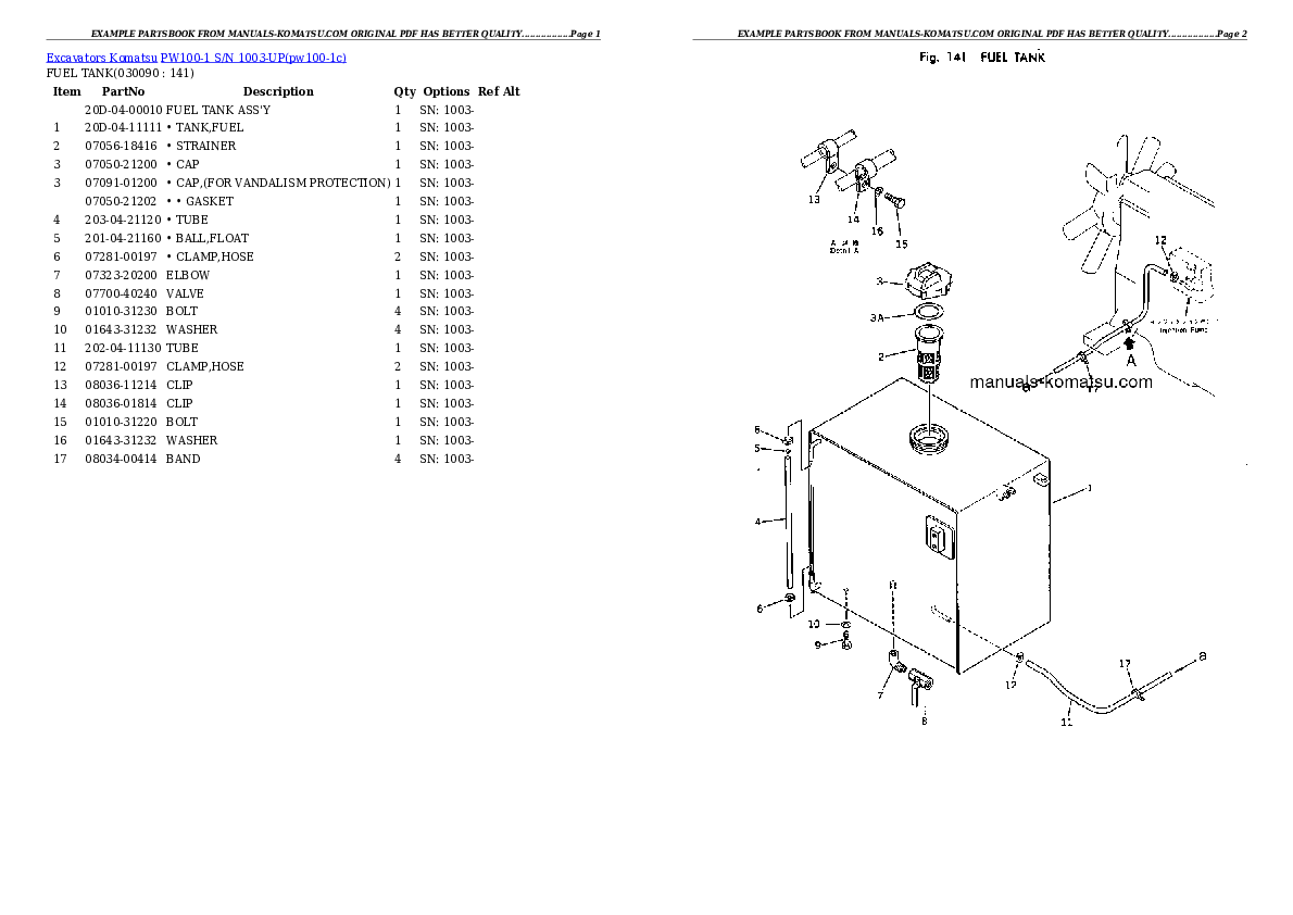 Protected: PW100-1 S/N 1003-UP Partsbook