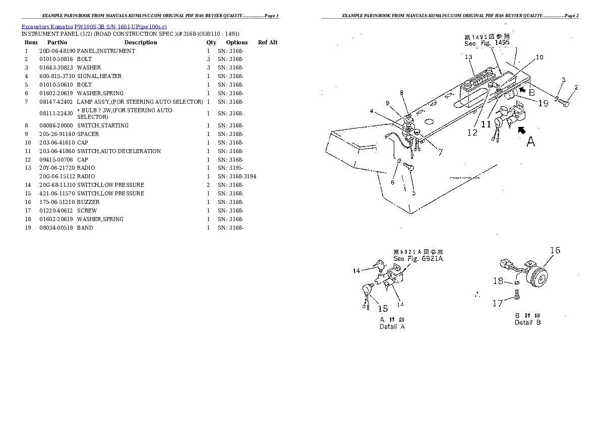 Protected: PW100S-3B S/N 1601-UP Partsbook