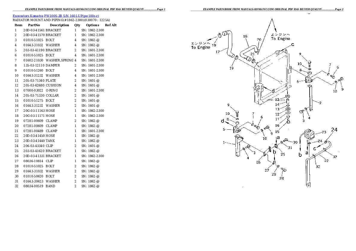 Protected: PW100S-3B S/N 1601-UP Partsbook