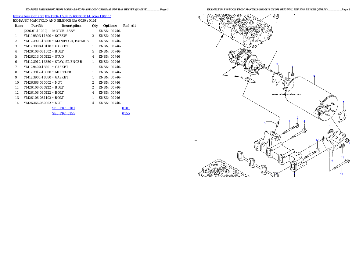 PW110R-1 S/N 2260000001-Up Partsbook