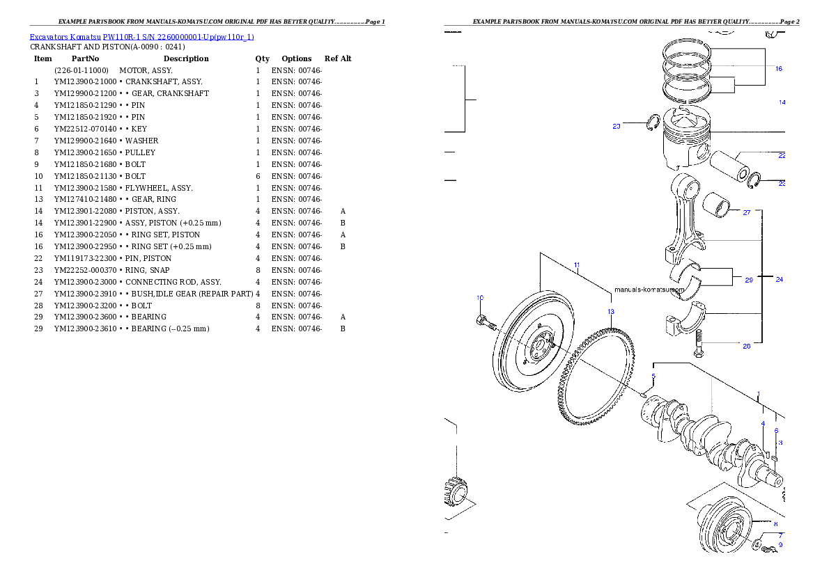 Protected: PW110R-1 S/N 2260000001-Up Partsbook