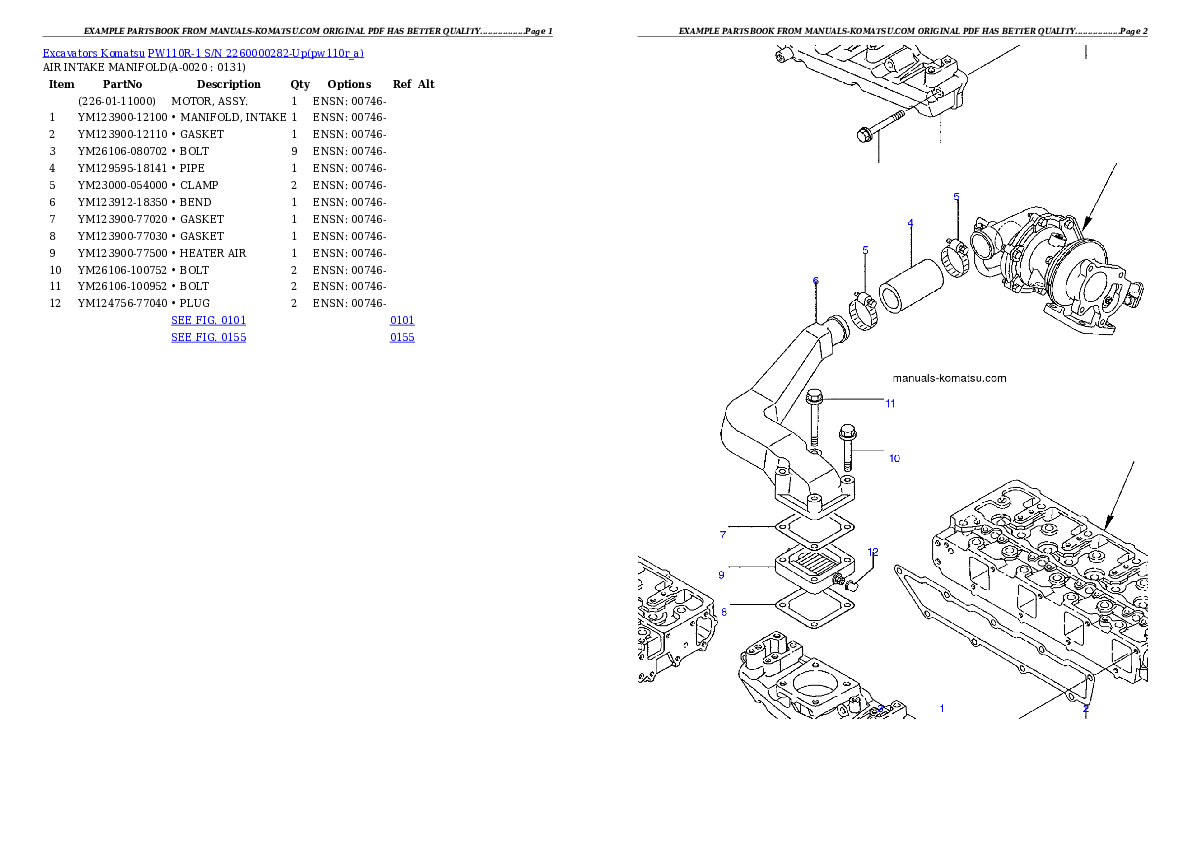 PW110R-1 S/N 2260000282-Up Partsbook