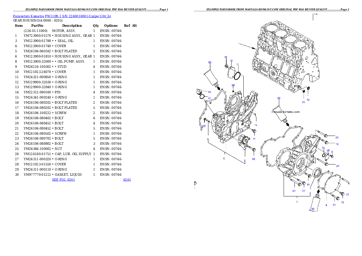 Protected: PW110R-1 S/N 2260010001-Up Partsbook