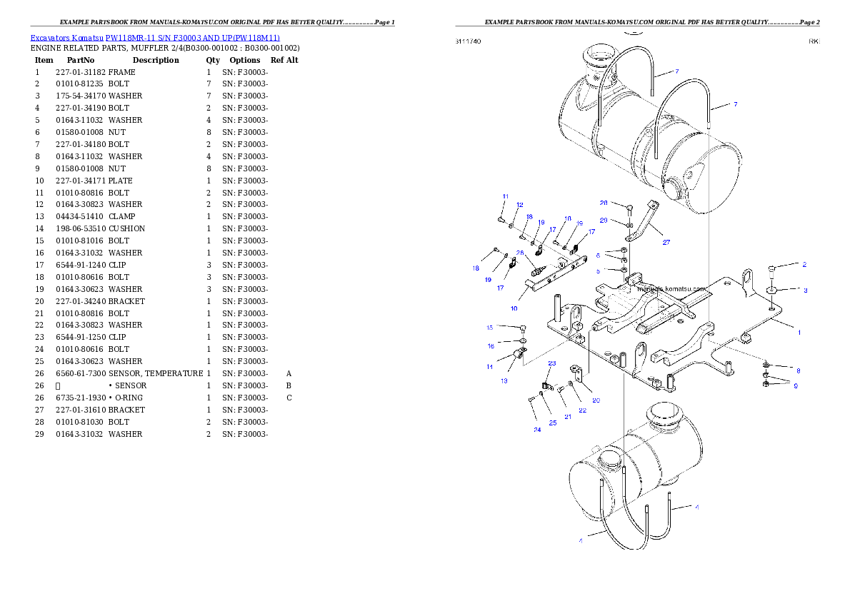 Protected: PW118MR-11 S/N F30003 AND UP Partsbook