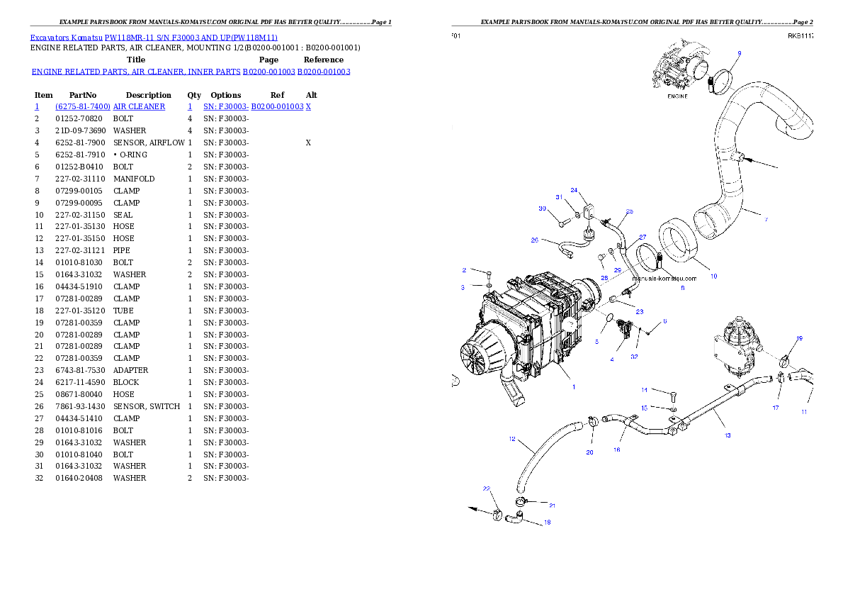 Protected: PW118MR-11 S/N F30003 AND UP Partsbook