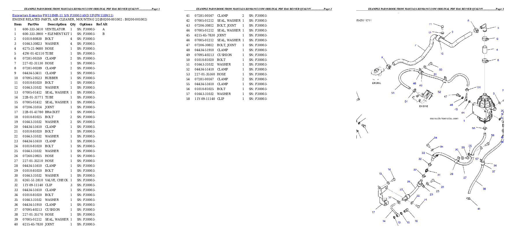 Protected: PW118MR-11 S/N F30003 AND UP Partsbook