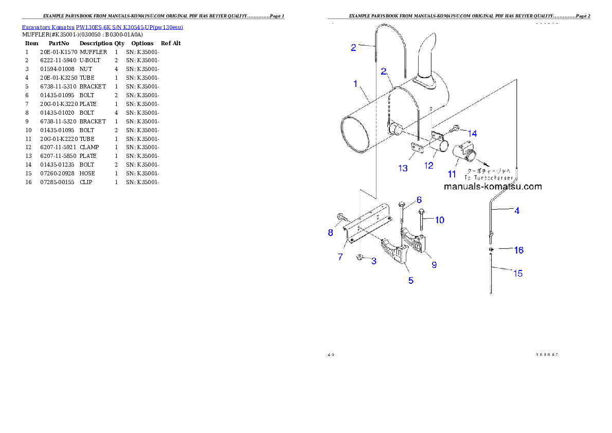 Protected: PW130ES-6K S/N K30545-UP Partsbook