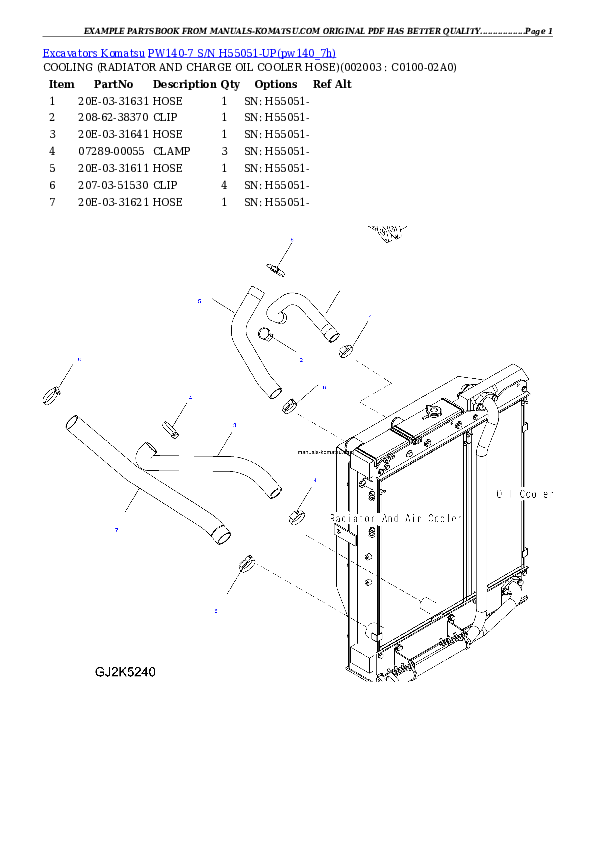 Protected: PW140-7 S/N H55051-UP Partsbook