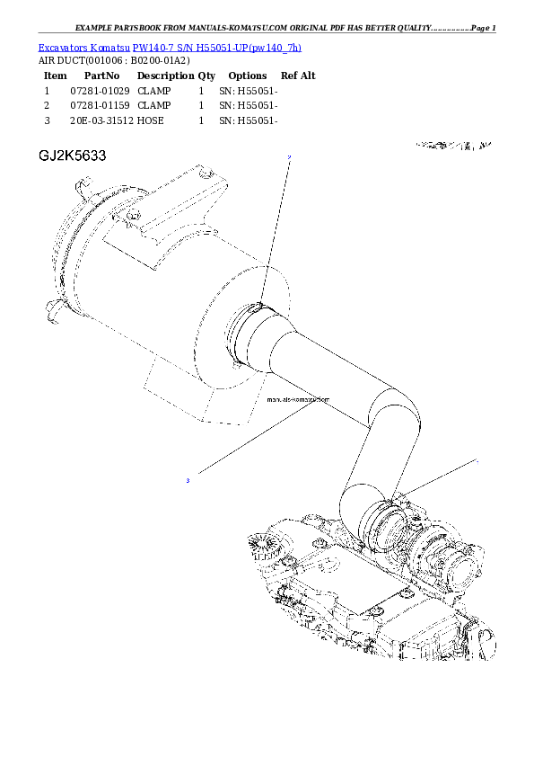 Protected: PW140-7 S/N H55051-UP Partsbook