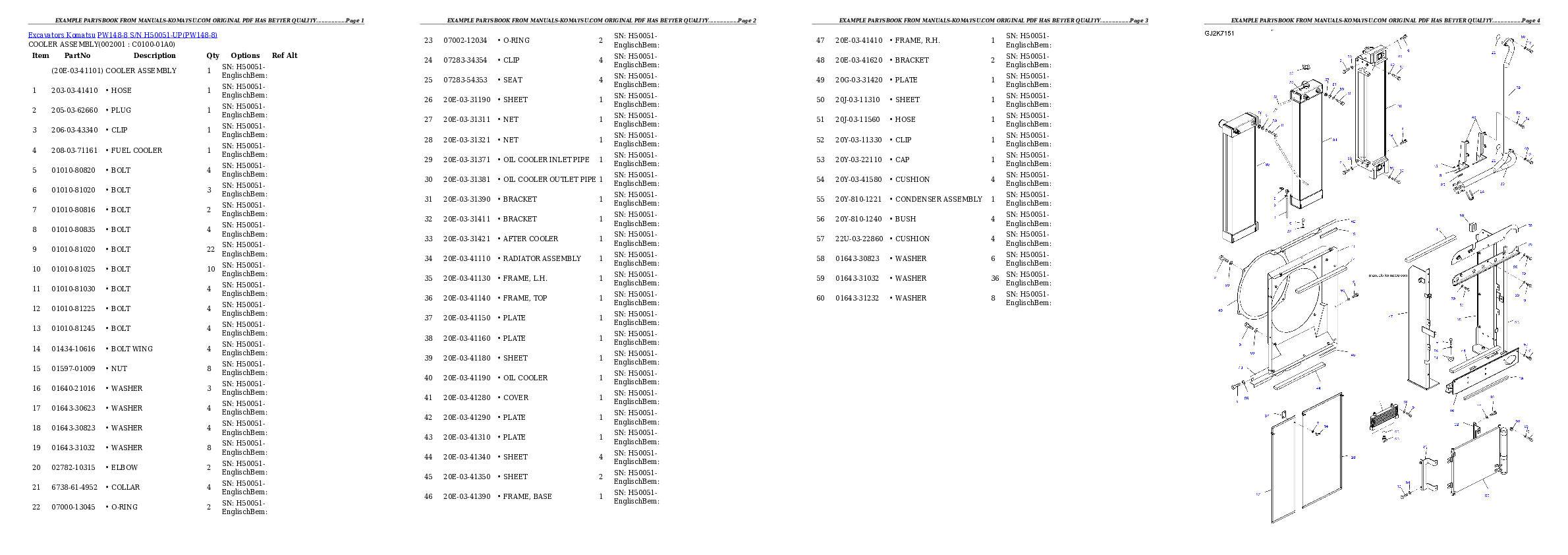 Protected: PW148-8 S/N H50051-UP Partsbook