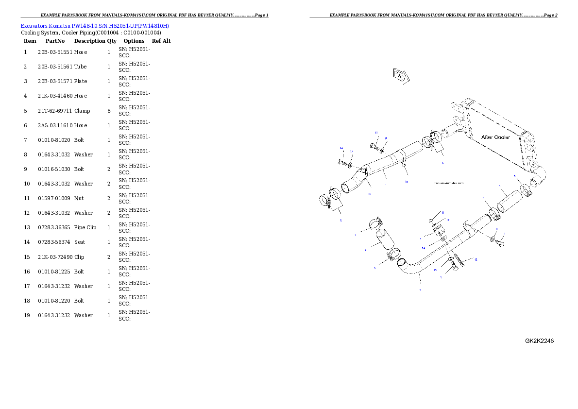 Protected: PW148-10 S/N H52051-UP Partsbook