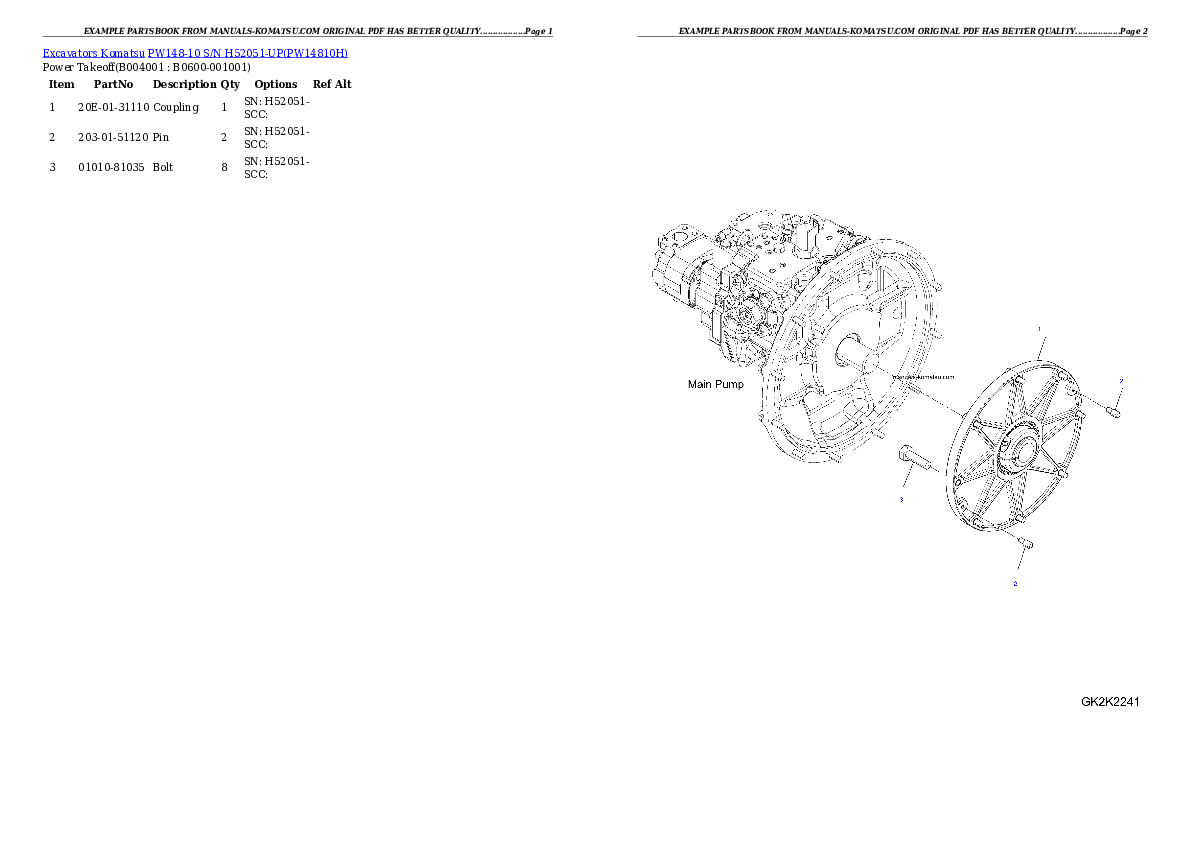Protected: PW148-10 S/N H52051-UP Partsbook