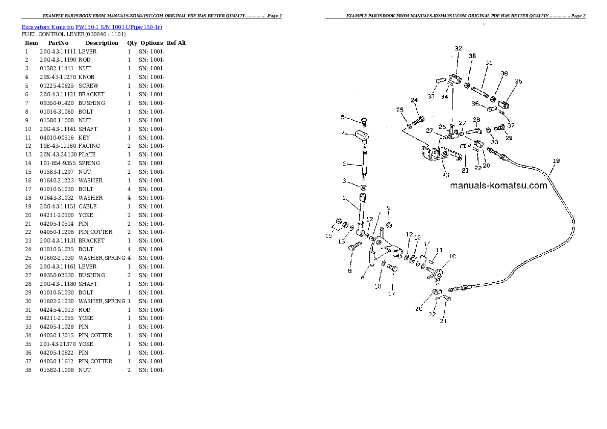 Protected: PW150-1 S/N 1001-UP Partsbook