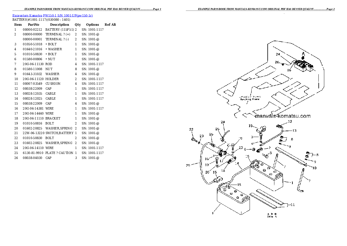 Protected: PW150-1 S/N 1001-UP Partsbook