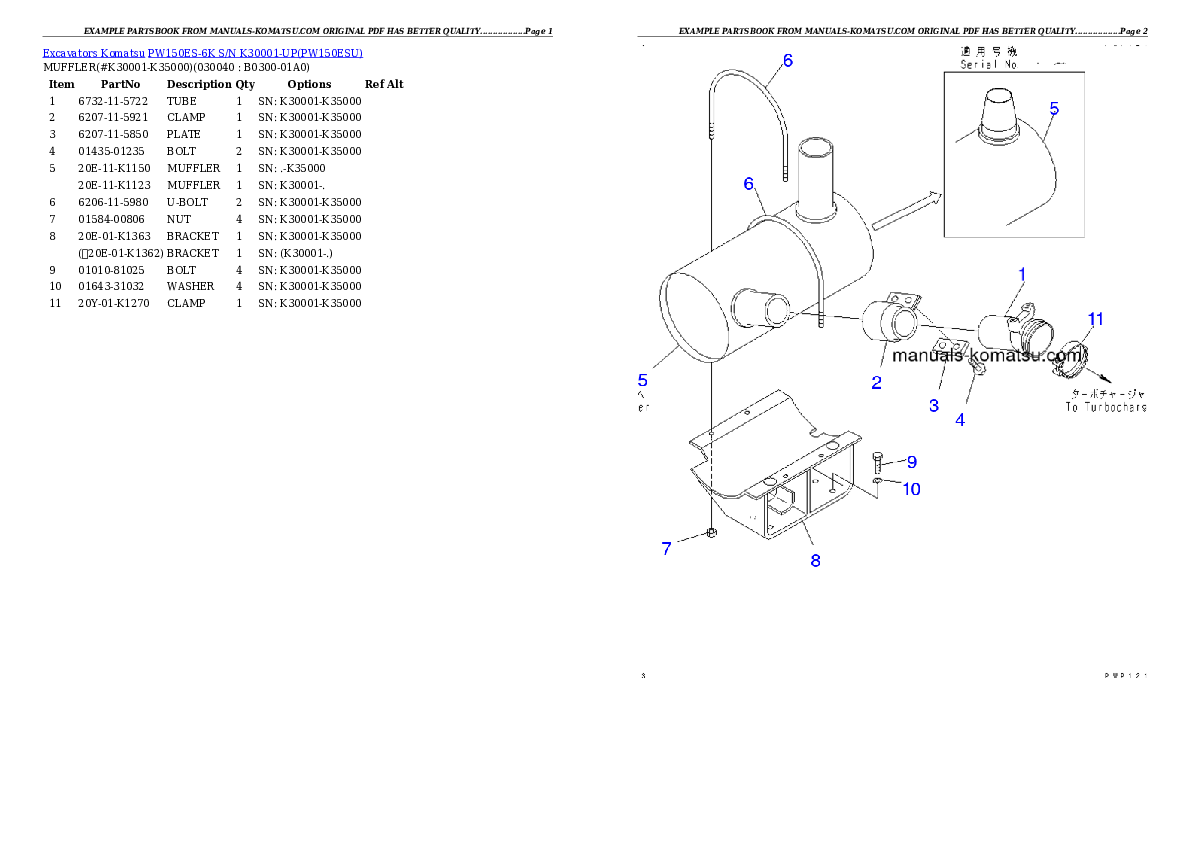 Protected: PW150ES-6K S/N K30001-UP Partsbook