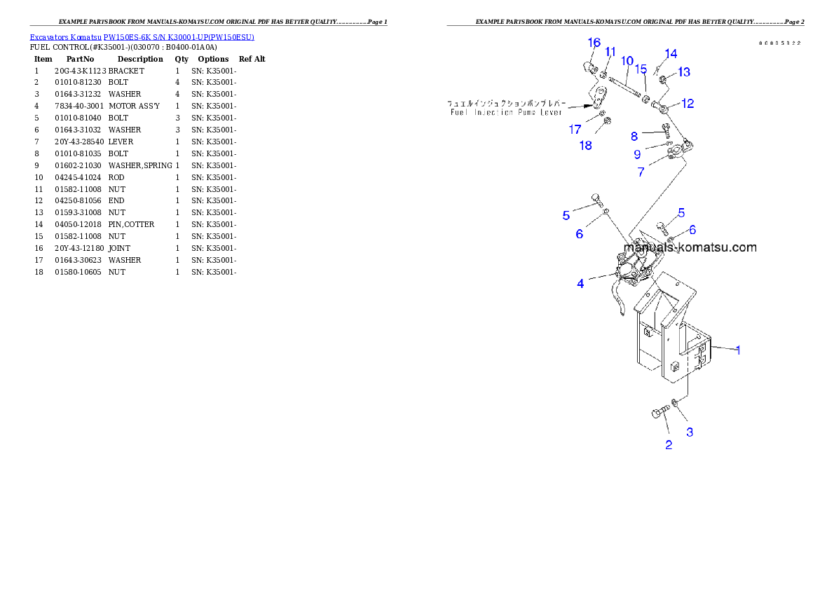 Protected: PW150ES-6K S/N K30001-UP Partsbook
