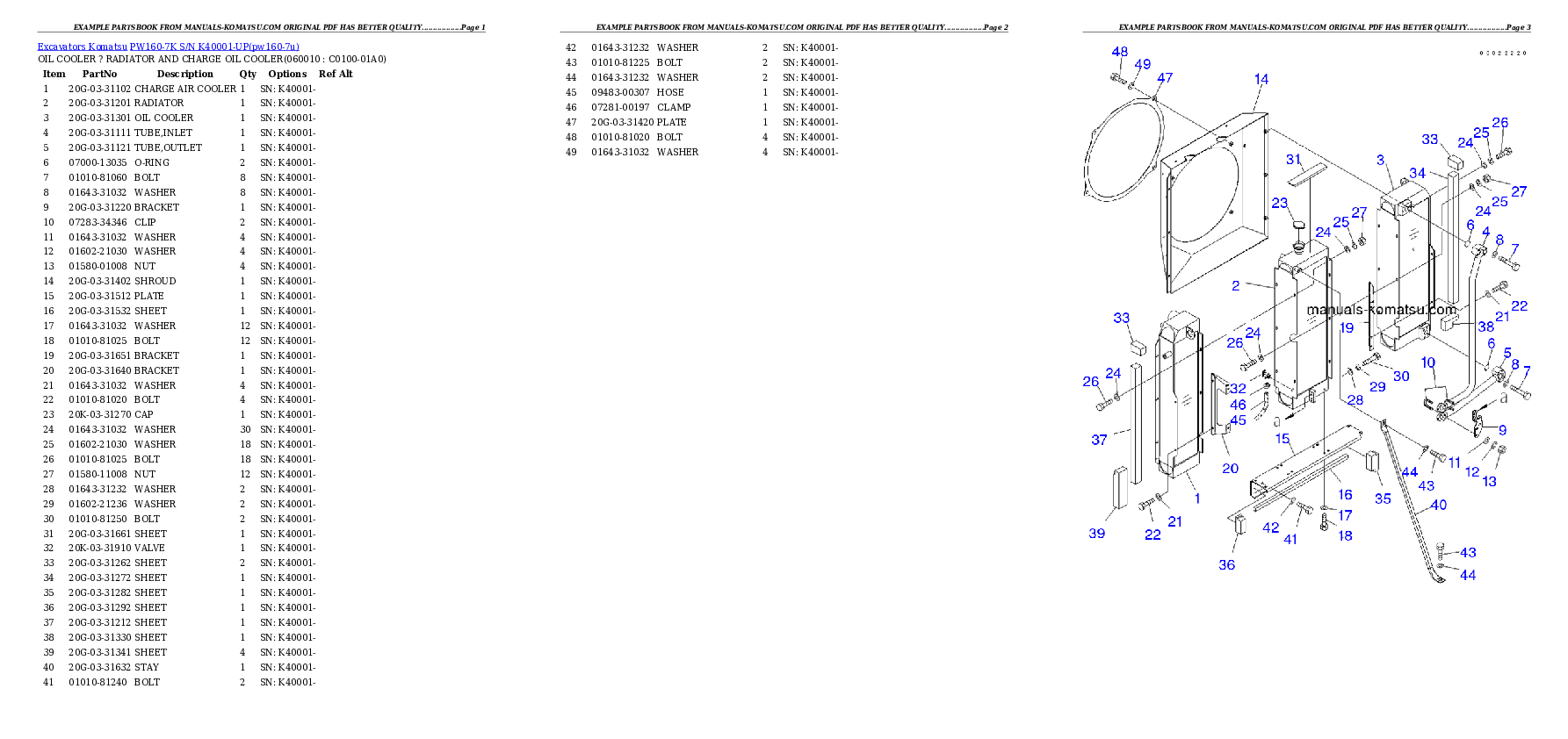 Protected: PW160-7K S/N K40001-UP Partsbook
