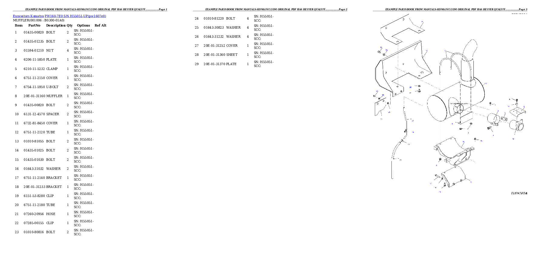 Protected: PW160-7E0 S/N H55051-UP Partsbook