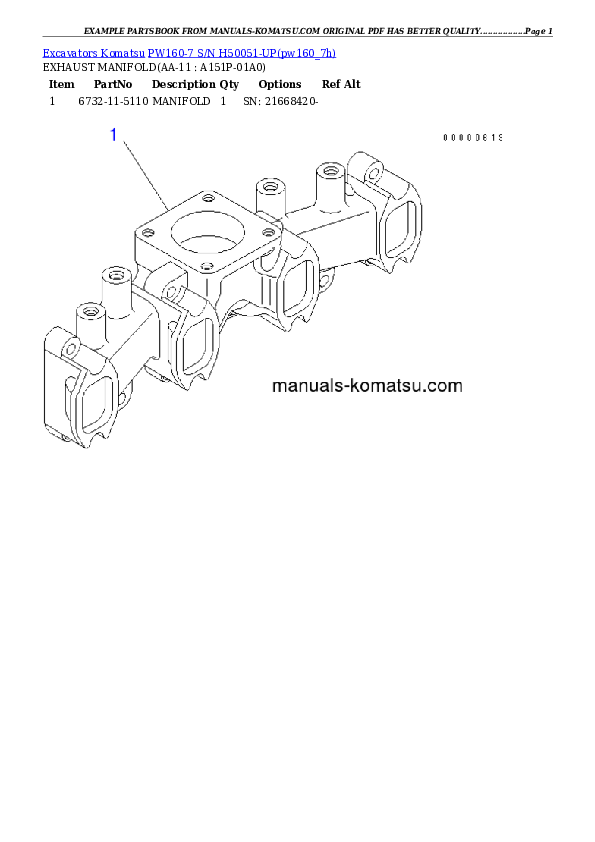 Protected: PW160-7 S/N H50051-UP Partsbook