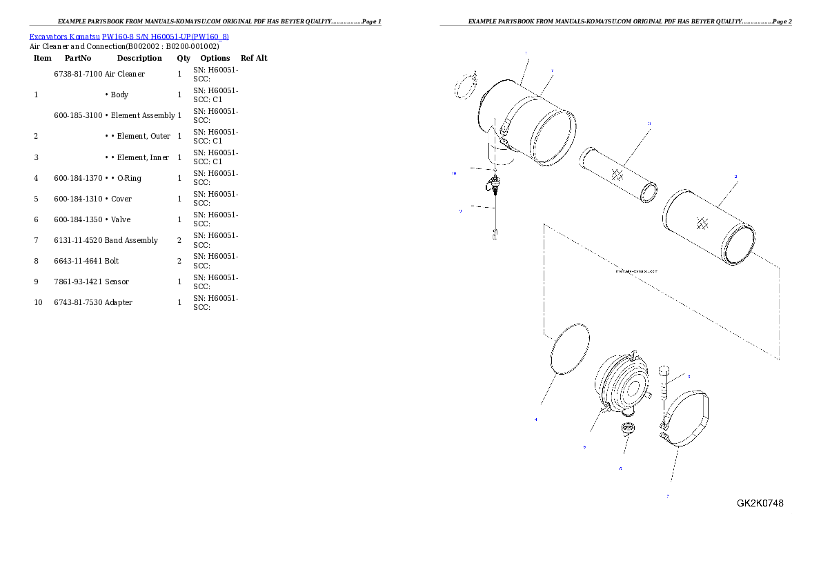 Protected: PW160-8 S/N H60051-UP Partsbook