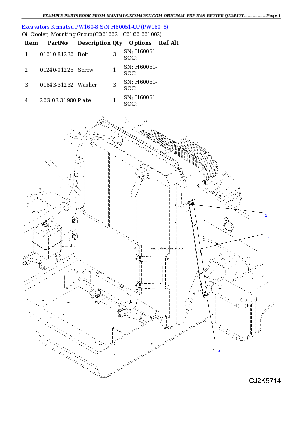 Protected: PW160-8 S/N H60051-UP Partsbook