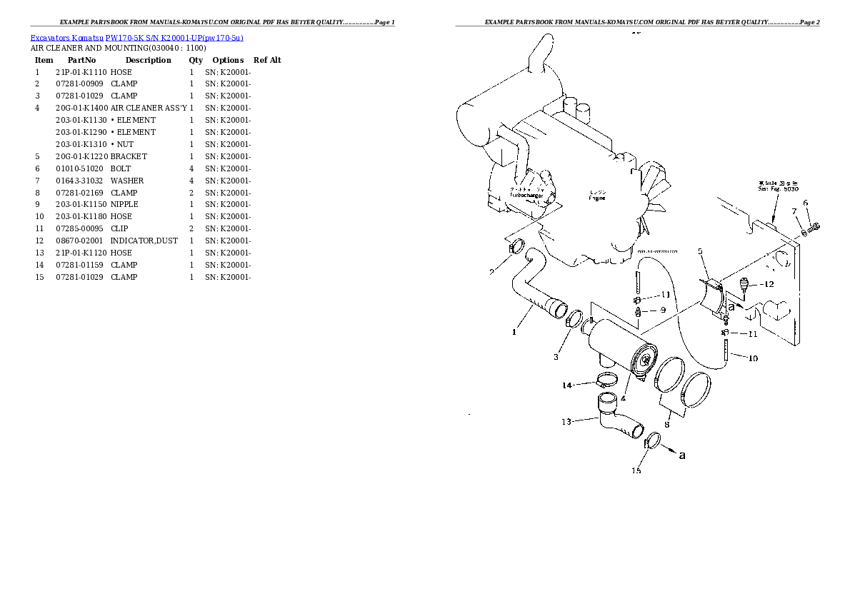 Protected: PW170-5K S/N K20001-UP Partsbook